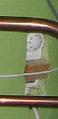 A blow up picture of the thermostat in situ